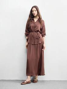 CUCCOO BIZCHIC Giày lười nữ đế bằng màu trơn, trang trí nơ, kiểu dáng thường ngày, đa năng, thích hợp cho mùa Giáng sinh và mùa xuân. - màu nâu - Xem 3