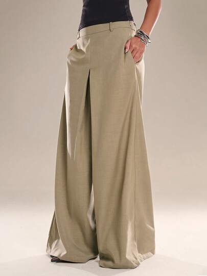 Avantive 女士时尚百搭纯色阔腿裤，适合通勤