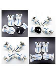 PETSIN 1 đôi giày lưới thoáng khí cho thú cưng, giày chống trượt cho thú cưng; giày cho chó, giày cho mèo, dép, giày cho thú cưng, giày mềm cho gấu bông, giày thể thao có khóa kéo chống trượt, đồ dùng cho thú cưng - Nhiều màu - Xem 10