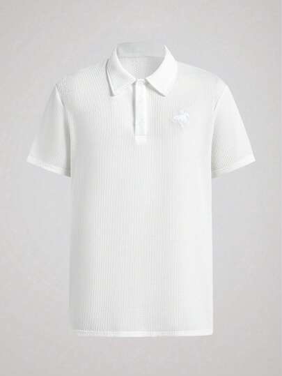 Officeau 1 件刺绣图案男士商务休闲 Polo 衫，面料舒适，适合高尔夫、网球、户外旅行、休闲，是送给男士的绝佳礼物