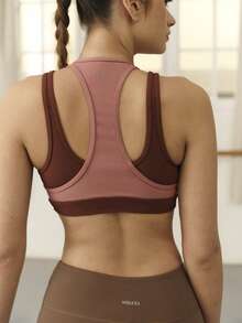 Nöista Doppellagiges Activewear Top in den Farben Pink und Burgund, mit abnehmbaren Pads. Geeignet für Gym, Yoga, bequeme Kleidung, Workout-Outfit, Pilates, Barre, Fitness. - Verschiedenfarbig - Übersicht 5