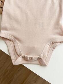 SHEIN 3pcs/Set Casual Minimalist Solid Color Knit Camisole Bodysuit For Baby Girl, Baby Girl - Multicolor - View 4
