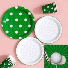 Golf Time一次性餐盘、餐巾纸和杯子套装，可供20位客人使用。这款一次性派对用品套装（包括餐盘、餐巾纸和杯子）非常适合生日派对、婚礼和家庭野餐。 - 查看 4