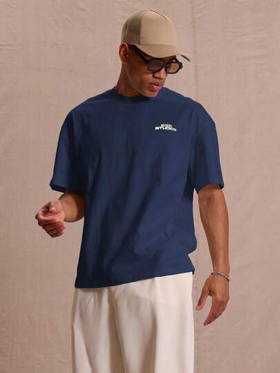  超大号“Musero Studios”图案印花T恤，春夏假期复活节主题