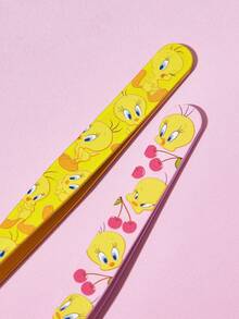 LOONEY TUNES X SHEIN 两件套多功能高精度眉镊套装，可爱实用，居家必备美容工具，斜口设计，尖头鼻夹，包含睫毛镊和脱毛镊，可用于去除面部毛发、内生毛发和刺，也可作为假睫毛嫁接工具，樱桃图案，粉色/红色，送礼佳品 - 彩色 - 查看 9