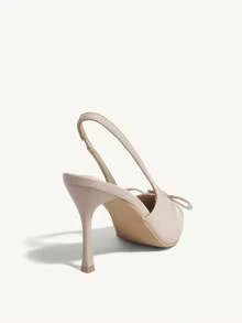 CUCCOO CHICEST Women's Pointed Toe Rhinestone Buckle Fashionable High Heels, Graduation Heel, Prom Heels For Summer Vacation Shoes Summer - Apricot - View 3