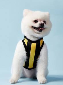 PETSIN Áo thun cho chó mèo đa năng số 15 màu vàng đen sọc in họa tiết, thời trang, thoải mái, kiểu áo tank top. - Nhiều màu - Xem 8