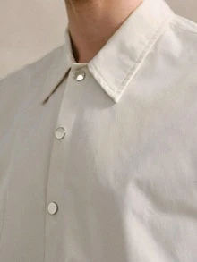 Courvante Men's Urban Fashionable Loose-Fit Short Sleeve Collared Boxy Shirt With English Letter Pattern For Daily Casual Wear, Friends Tennis Preppy, Golf, Button Down, Father's Day Gift - Apricot - View 6