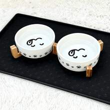 1个硅胶爪印宠物餐垫 - 黑色 - 查看 6