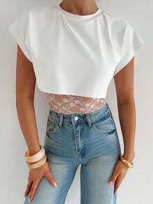 Firerie 夏季女士优雅浪漫约会连体衣，白色蕾丝拼接修身连体衣，休闲度假、海滩、音乐节、派对、聚会服装 - 白色 - 查看 7