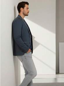 Blazer Casual Busines - Gris Oscuro - Ver 2