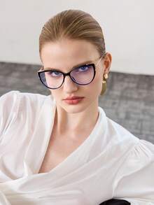 Visivana Óculos de Gatinho Óculos Transparentes Acessórios de Óculos Acessórios de Óculos para Mulheres Dia dos Namorados Dia dos Namorados Modernos Elegantes Acessórios de Moda - Preto - Visão 4