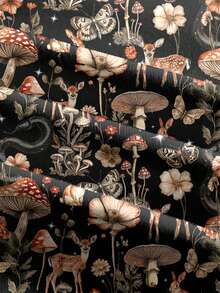 ROMWE Fairycore 可爱小鹿仙子天体哥特神秘性感低胸紧身美人鱼连衣裙（女款） - 黑色 - 查看 4