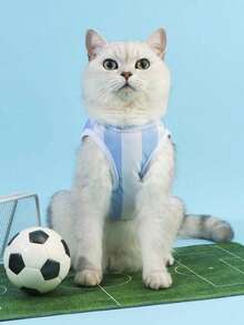 PETSIN 阿根廷足球队球衣一件，透气防紫外线防虫宠物狗/猫背心 - 彩色 - 查看 5