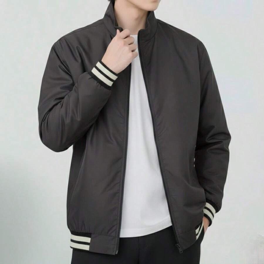 Chaqueta Doble Vista para Hombre Gamuzza y Bomber - Café integral - Ver 1