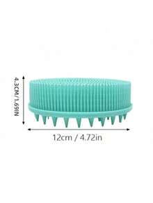 1个硅胶清洁刷，适用于淋浴，硅胶洗发沐浴刷，家用成人双面摩擦沐浴刷，按摩沐浴刷，浴室清洁工具 - 多色 - 查看 3
