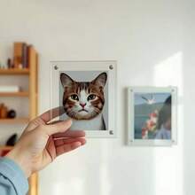 Acrylic Fridge Magnet Frame, Transparent Double-Sided Magnet Photo Frame, Display Frame, Suitable For Fujifilm, 2.36 X 3.54 Inch - single item - View 3