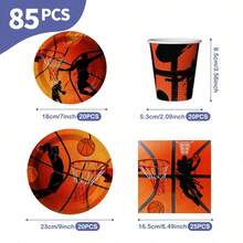 Bộ đĩa, khăn ăn và cốc dùng một lần họa tiết ngọn lửa bóng rổ, phục vụ 20 người. Bộ đồ dùng tiệc dùng một lần này (bao gồm đĩa, khăn ăn và cốc) rất phù hợp cho các bữa tiệc sinh nhật, đám cưới và dã ngoại gia đình. - Xem 11