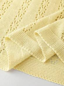 Breezaya 2026春夏新款欧美风性感修身腰部休闲度假日常户外女士浪漫海滩派对晚宴海边针织米色女式毛衣连衣裙，镂空慵懒舒适 - 鵝黃色 - 查看 5