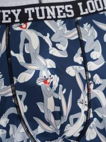 LOONEY TUNES X SHEIN Men's Cute Cartoon All-Over Comfortable Boxer Briefs For Daily Wear - Blue - View 6