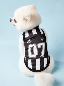 PETSIN Áo thun cho chó mèo đa năng 07 kiểu cổ điển, in sọc đen trắng, thời trang, thoải mái, thường ngày. - Nhiều màu - Xem 3