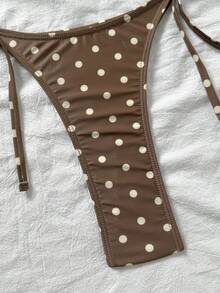 Swim Mod Bộ đồ bơi 3 món in chấm bi, có gọng, viền bèo nhún, kiểu dáng dễ thương, gồm quần bơi và quần đùi có dây rút bên hông. - Nhiều màu - Xem 9