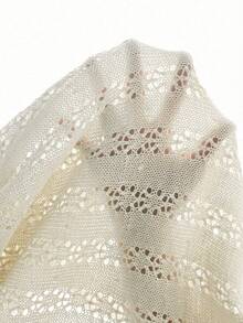 Breezaya 2026春夏新款欧美风性感修身腰部休闲度假日常户外女士浪漫海滩派对晚宴海边针织米色女式毛衣连衣裙，镂空慵懒舒适，适合情人节穿着。 - 杏色 - 查看 5