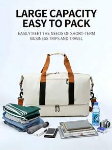 女士旅行手提包 大容量 周末旅行 过夜行李 可套在手提箱上 配有可拆卸肩带 防水 轻便 适合健身、游泳、瑜伽、徒步、运动 随身携带 - 彩色 - 查看 2