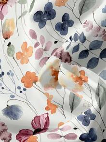 EMERY ROSE 印花休闲宽松圆领短袖衬衫，大码，适合夏季穿着，时尚百搭，花卉/度假/春季女式夏季上衣，大码印花衬衫，女士印花上衣，休闲春季上衣 - 彩色 - 查看 6