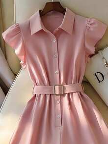 Franclia 新款春夏连帽束腰女式连体裤 - 粉色 - 查看 3