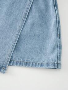 GlowEve Women's Casual Washed Wrap Denim Shorts - Blue - View 5