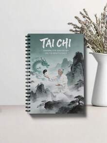 1pc Tai Chi Themed Planner, 50 Pages, Spiral-Bound Notebook, Perfect Gift For Tai Chi Enthusiasts Suitable For Study Office Work And Back-To-School Season - 28 Days of Tai Chi Landscape Painting - View 1