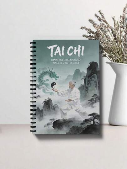 1 pieza Planificador con tema de Tai Chi, 50 páginas, cuaderno de espiral, regalo perfecto para entusiastas del Tai Chi, adecuado para estudio, oficina y temporada de regreso a clases