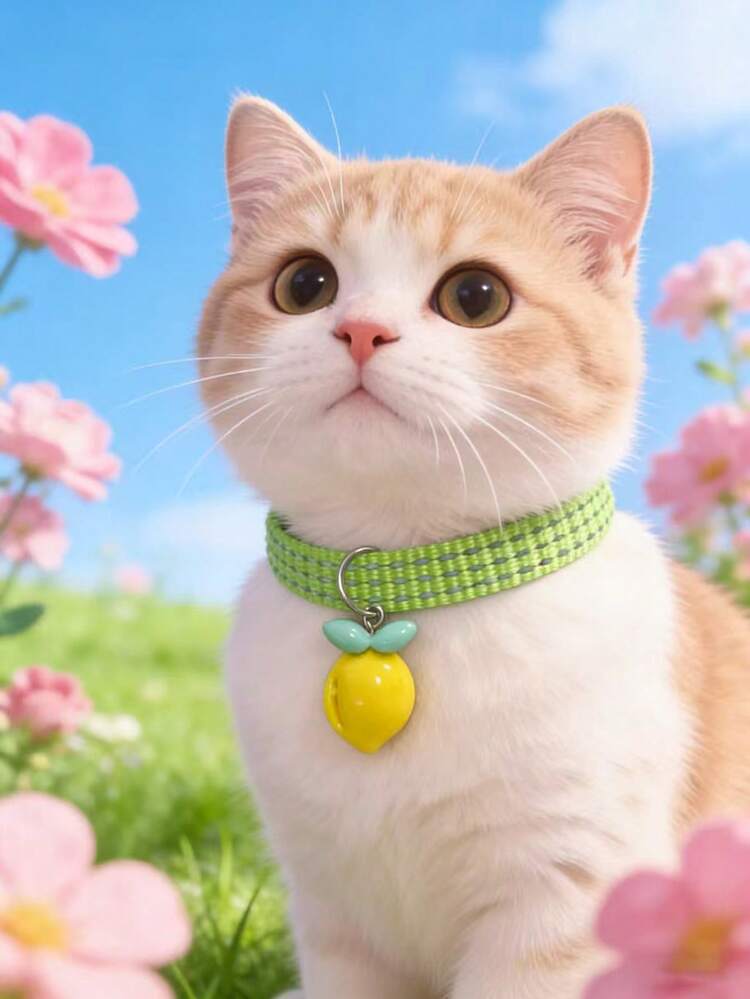 PETSIN 1 chiếc vòng cổ phản quang hình trái cây cho thú cưng; Vòng cổ cho mèo; Vòng cổ cho chó; Chu vi cổ có thể điều chỉnh; Phụ kiện thú cưng; Quà tặng ngày lễ; Đồ dùng cho thú cưng. - Nhiều màu - Xem 6