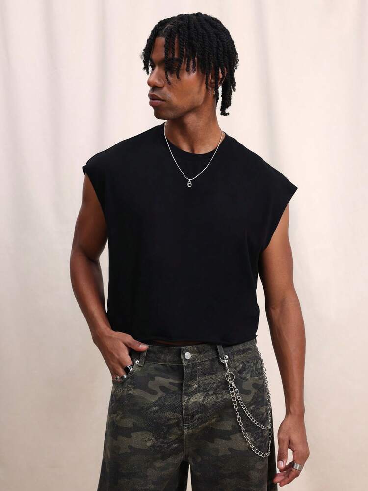 Men Sleeveless Cotton Tank Top Crew Neck Regular Fit Basic Casual Summer Tee Shirt