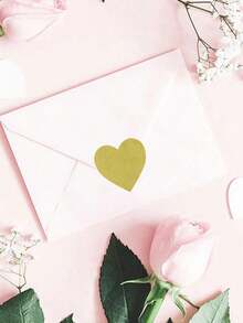 1 rouleau de 500 autocollants en forme de cœur dorés. Autocollants en forme de cœur pour la Saint-Valentin - parfaits pour sceller les cadeaux et l'artisanat ! Autocollants étiquettes vierges autoadhésifs, idéaux pour le scellage et la décoration. - Jaune - Voir 6