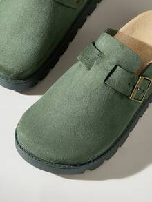 Solecia Ladies Pedal Casual Home Platform Flat-Soled Single Shoes - Dark Green - View 5