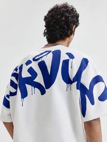 TOKVUE Men's Fashion Personalized Graffiti Letter Print T-Shirt - White - View 7