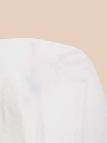 LOTSLUV 女士宽松休闲白色纯棉短袖衬衫，春夏款 - 白色 - 查看 7