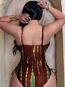 Slaydiva Áo tắm liền thân cỡ lớn, trang phục tối giản mặc hàng ngày, trang phục đi biển mùa hè dành cho phụ nữ. - Nhiều màu - Xem 2