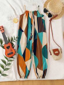 Mono sin mangas con estampado floral ditsy para niña en vacaciones - Multicolor - Ver 3