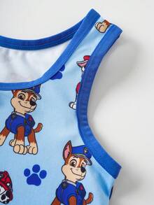 SHEIN | PAW Patrol 2件/套 男童卡通印花圆领背心 - 藍色 - 查看 4