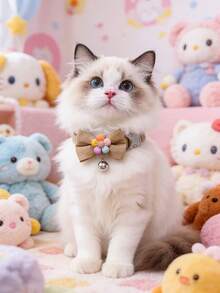 PETSIN 1 chiếc vòng cổ hoa nơ cho thú cưng, vòng cổ cho mèo, vòng cổ cho chó, điều chỉnh được chu vi cổ, phụ kiện thú cưng, quà tặng ngày lễ, đồ dùng cho thú cưng - Nhiều màu - Xem 17