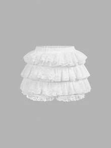 少女粉色极简字母印花蛋糕裙短裤两件套，休闲时尚百搭街头风 - 粉色 - 查看 7