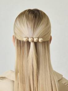 MOTF PREMIUM 2PCS FAUX PEARL FRENCH CLIP HAIR CLIPS CLAW CLIPS HAIR CLAWS HAIR BARRETTES - Champagne - View 3