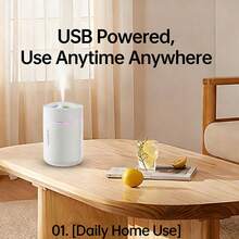 Humidificador de coche portátil USB con luz nocturna LED de 7 colores. Humidificador de aire mini para portavasos de coche, dormitorio, oficina y escritorio para aire fresco y húmedo - Multicolor - Ver 6