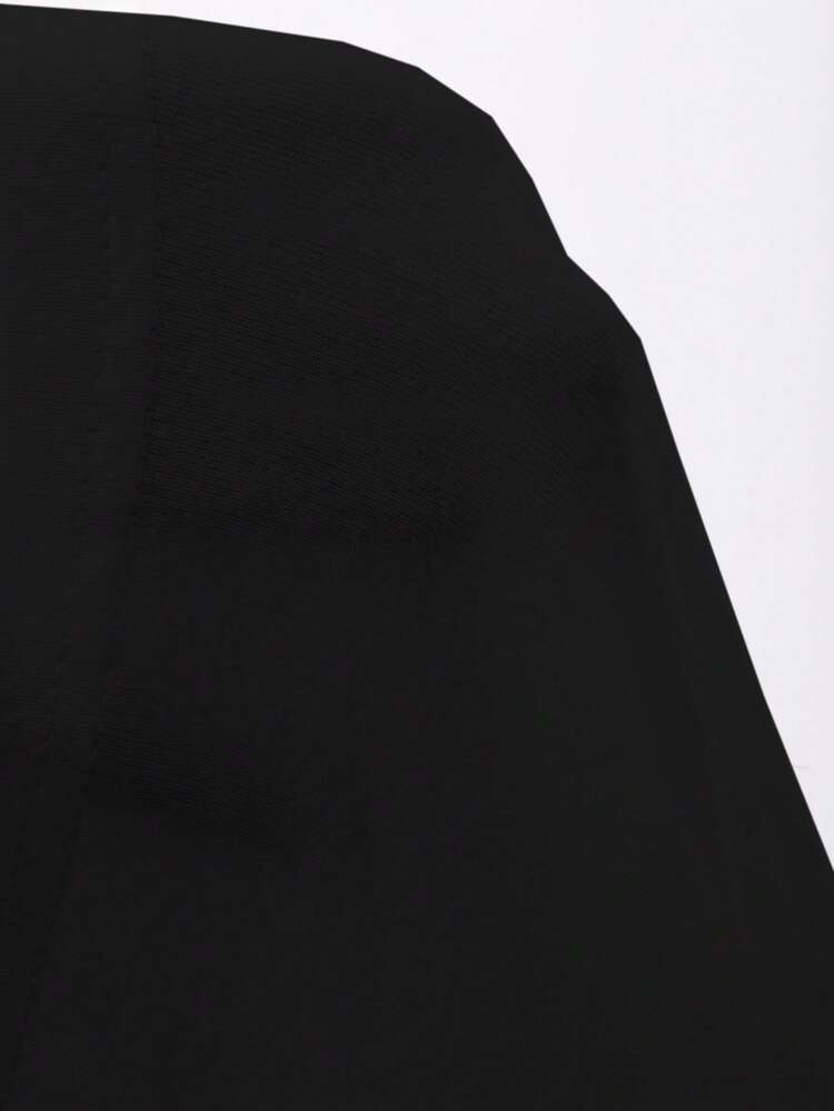 Women's Solid Color Loose Round Neck Short Sleeve Oblique Collar Pleated Casual T-Shirt, Autumn