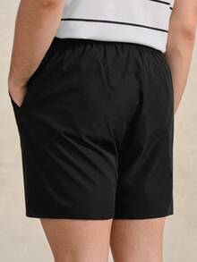 Courvante Quần short nam dáng rộng có dây rút eo và túi xéo, thích hợp cho tennis, thể thao mùa hè, quà tặng Ngày của Cha. - màu đen - Xem 3