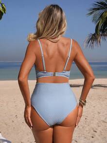 Momance 孕妇夏季沙滩海星装饰性感比基尼泳装套装 - 藍色 - 查看 2