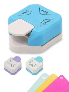 3-In-1 Mini Manual Rounding Hole Punch - Heavy-Duty Rounding Trimmer And Punch For R4/R7/R10mm Molds, Suitable For DIY Card Making, Scrapbooking, Paper Crafts, Etc. - Manual Operation, Portable, Suitable For Hobbyists And Office Use. - Multicolor - View 1